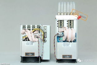 A close-up view of a modular mining rig designed for high-performance